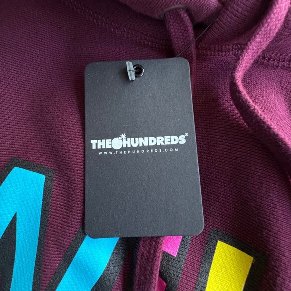 THE HUNDREDS UNO Graphic Hoodie Mens L NWT Wild Burgundy Sweatshirt NEW Large - Picture 8 of 14